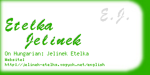 etelka jelinek business card